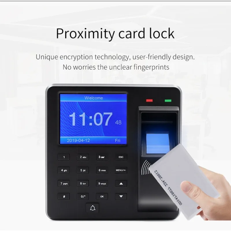 

Fingerprint Smart ID card identification password lock attendance machine attendance fingerprint recorder English Korean Wiegand