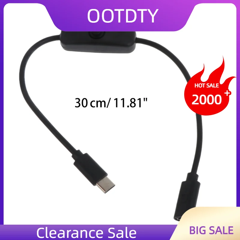 Power Switch Cable for Raspberry Pi 4B Power Supply, USB Type C Male to ...