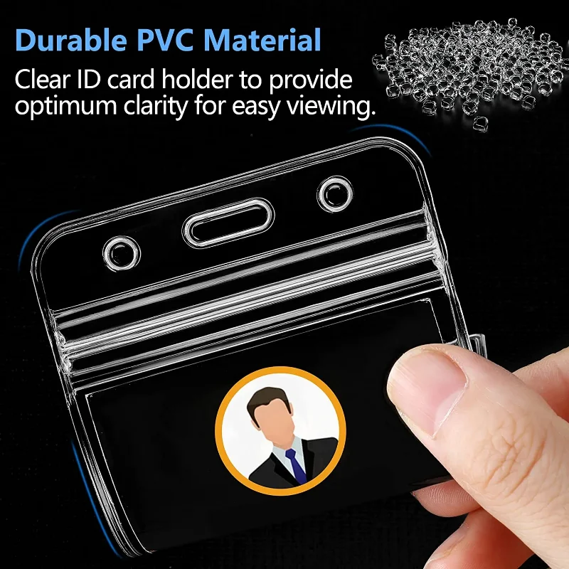 ID Card Holder 10/1PCS Vertical Transparent Vinyl Plastic Clears ID Card Bag Case Badge Holder Accessories Vertical ID Card Badge Holders