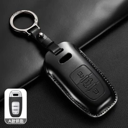 Premium Leather Car Key Case Cover - Elegant Protective Accessory (Black set 1)