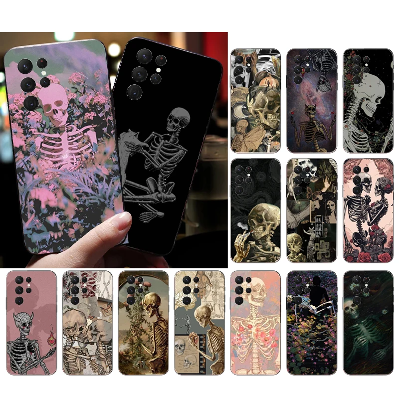 

Skull Skeleton Phone Case For Samsung S24 S23 S22 S21 S20 Ultra S20 S22 S21 S10E S20 FE S24 Plus