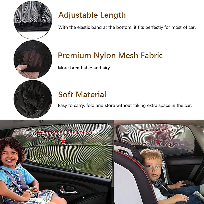 2pcs Universal Car Curtains Car Window Mesh Screens Sunscreen Drapes Sun Side Shade Rear window Cover UV Protection Visor Shield custom car seat covers