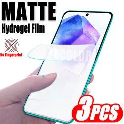 Set of 3 Matte Hydrogel Anti - Fingerprint Screen Protectors - 3 Pieces (For Samsung A15)
