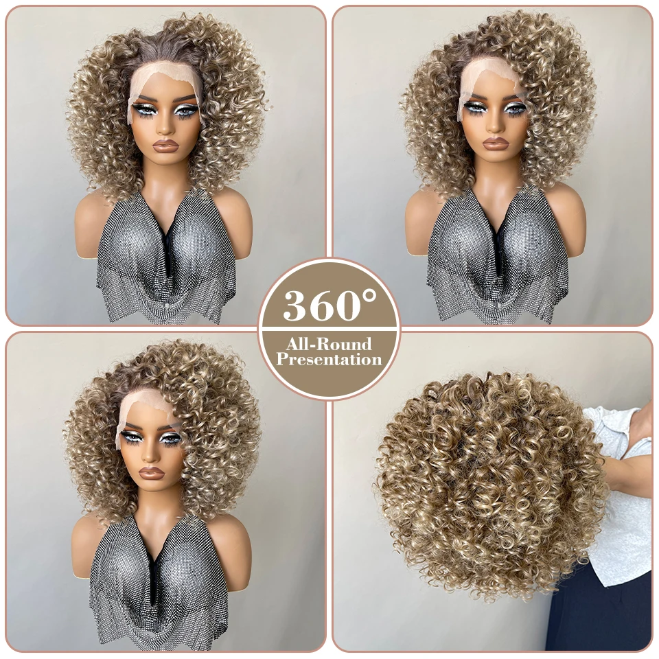 14 Inch Synthetic 13x6 Lace Front Wigs For Black Women Chocolate Brown Long Silky Straight Lace Frontal Wigs For African Female