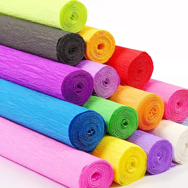 Colored Crepe Paper Roll Origami Crinkled Crepe Paper DIY Decoration For Party Decorations Wedding Ceremony Indoor Decoration