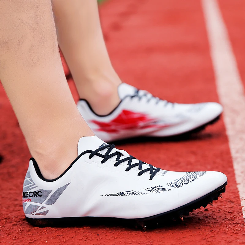 New Stylish Men High Jump Sprint Spikes Shoes Professional Womens Track & Field Short Running Race Sneakers Teenager Long Jump
