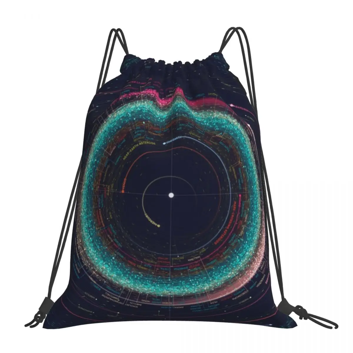 

Asteroid Map Of The Solar System Backpacks Portable Drawstring Bags Drawstring Bundle Pocket Shoes Bag Book Bags For Travel