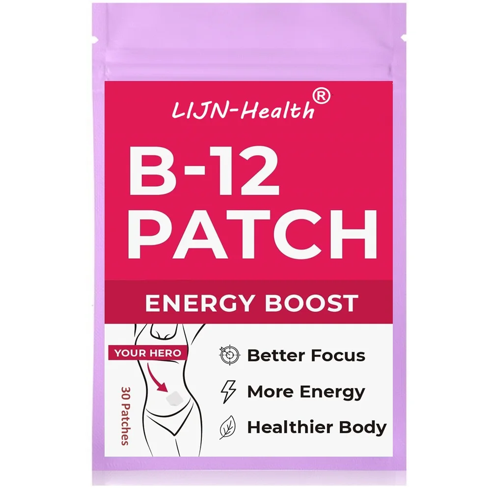

B12 трансдермальные пластыри-100% натуральные витаминные Пластыри для женщин, энергетика, фокус и поддержка тела, 30 пластырей, поставка в один месяц