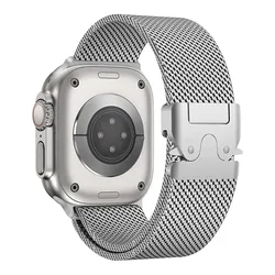 Premium Titanium Watch Strap - Elegant Loop Bracelet - 42 44 45 46 49 mm (Silver)