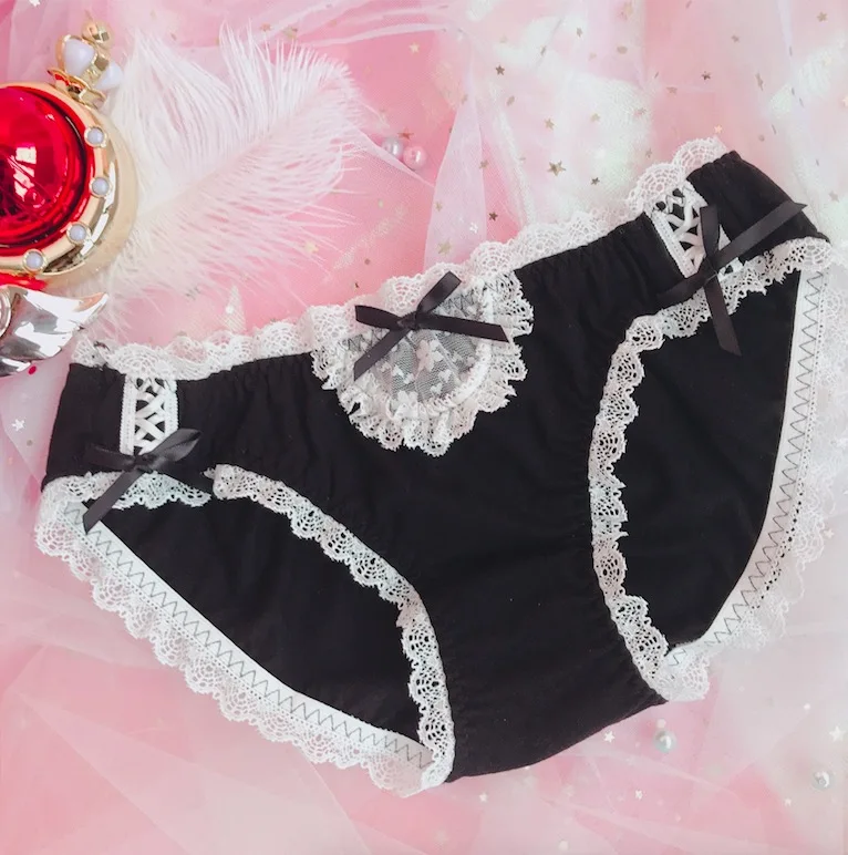 

Maid Cotton Modal Triangle Cute Underpants Soft Girl Shorts Lace Briefs Japanese Low Waist Lolita Sexy Panties