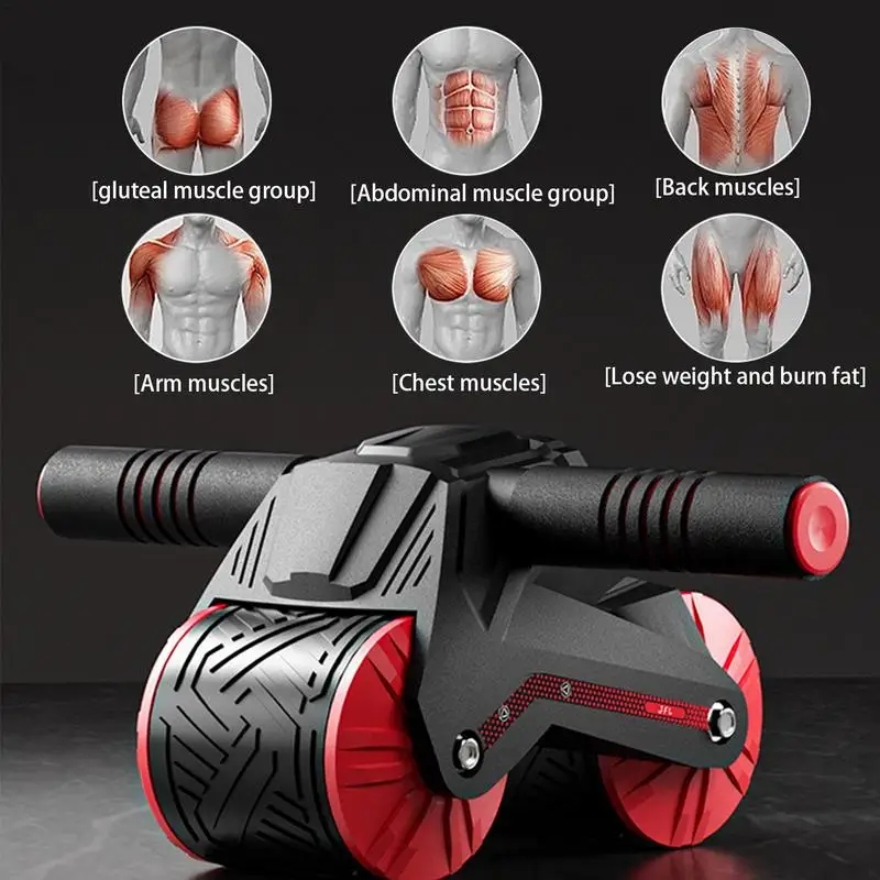 AB Roller Wheel Automatic Rebound Abdominal Training Equipment for Gym Strength Workouts Upgraded Exercising Wheel Roller Wheels