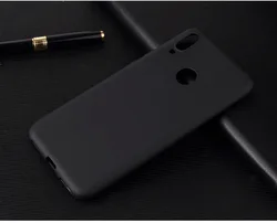 Vibrant Candy Silicone Soft Phone Case - Solid Color Design for Redmi 7 (Black)