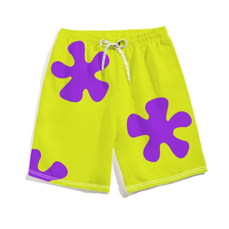 SpongeBob SquarePants Vacation Beach Pants Summer Couple Sleep Pants Quick drying Sports Pants Men's and Women's Casual Pants 4