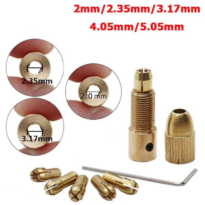 7 Pezzi Mini Mandrini Per Trapano 0.5-3.0Mm Misura Per Micro Twist Electronic Dremel Drill Collet Clamp Set Accessori Per Utensili Elettrici Con Chiav