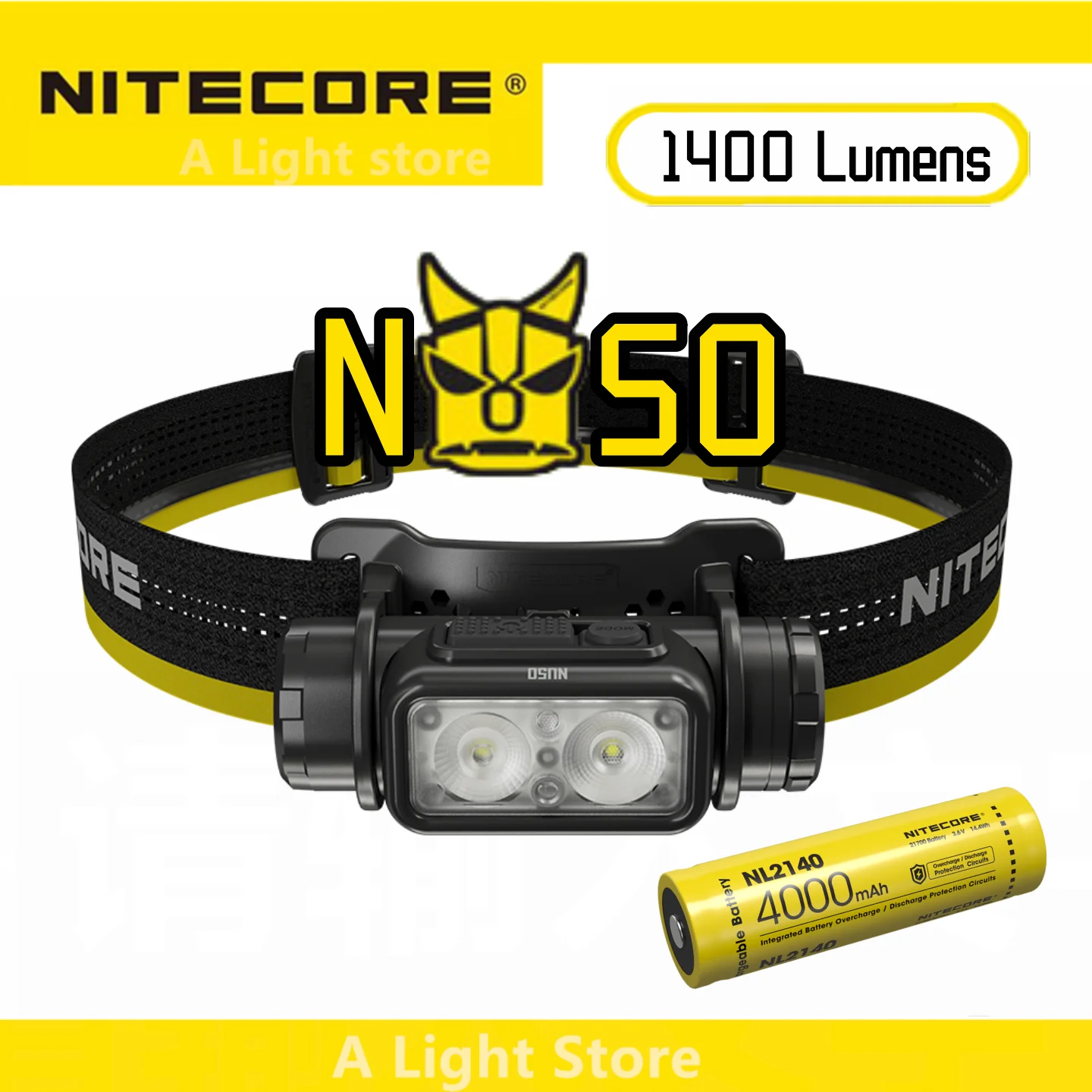 Nitecore Nu50 Headlamp Lightweight Rechargeable White Red Light Outdoor ...