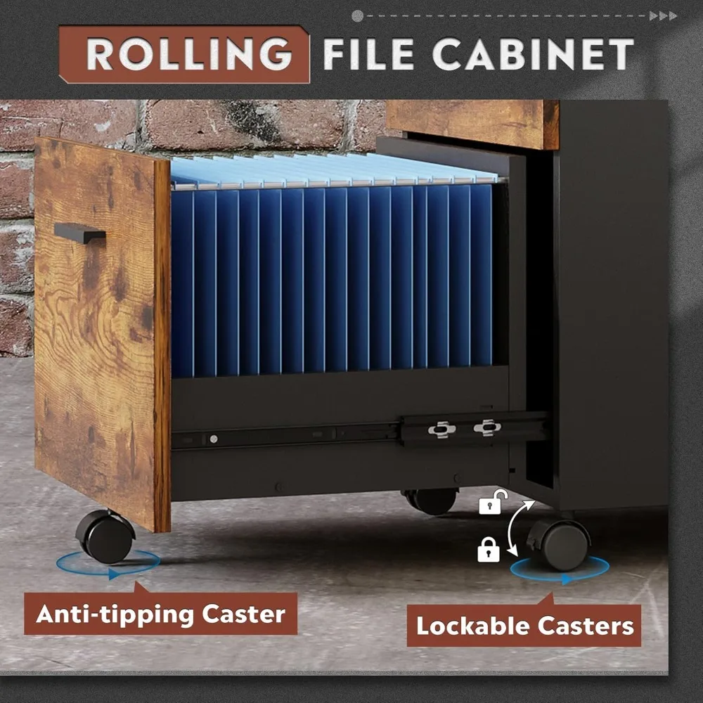 3 Drawer Wood File Cabinet 6