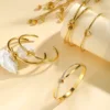 Women Open Cuff Bangle,  Tie The Knot Bangle Bracelet, Gold Plated Forever Love Knot Infinity Stainless Steel Jewelry 2