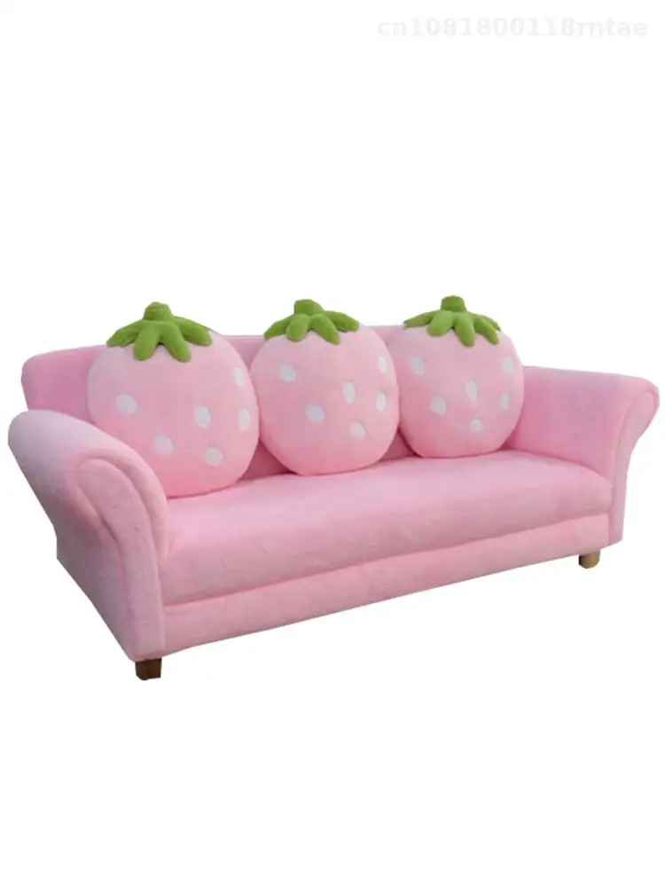 Children's Lazy Sofa Fabric Princess Baby Lazy Seat Strawberry Combination Sofa Child Mini Cute