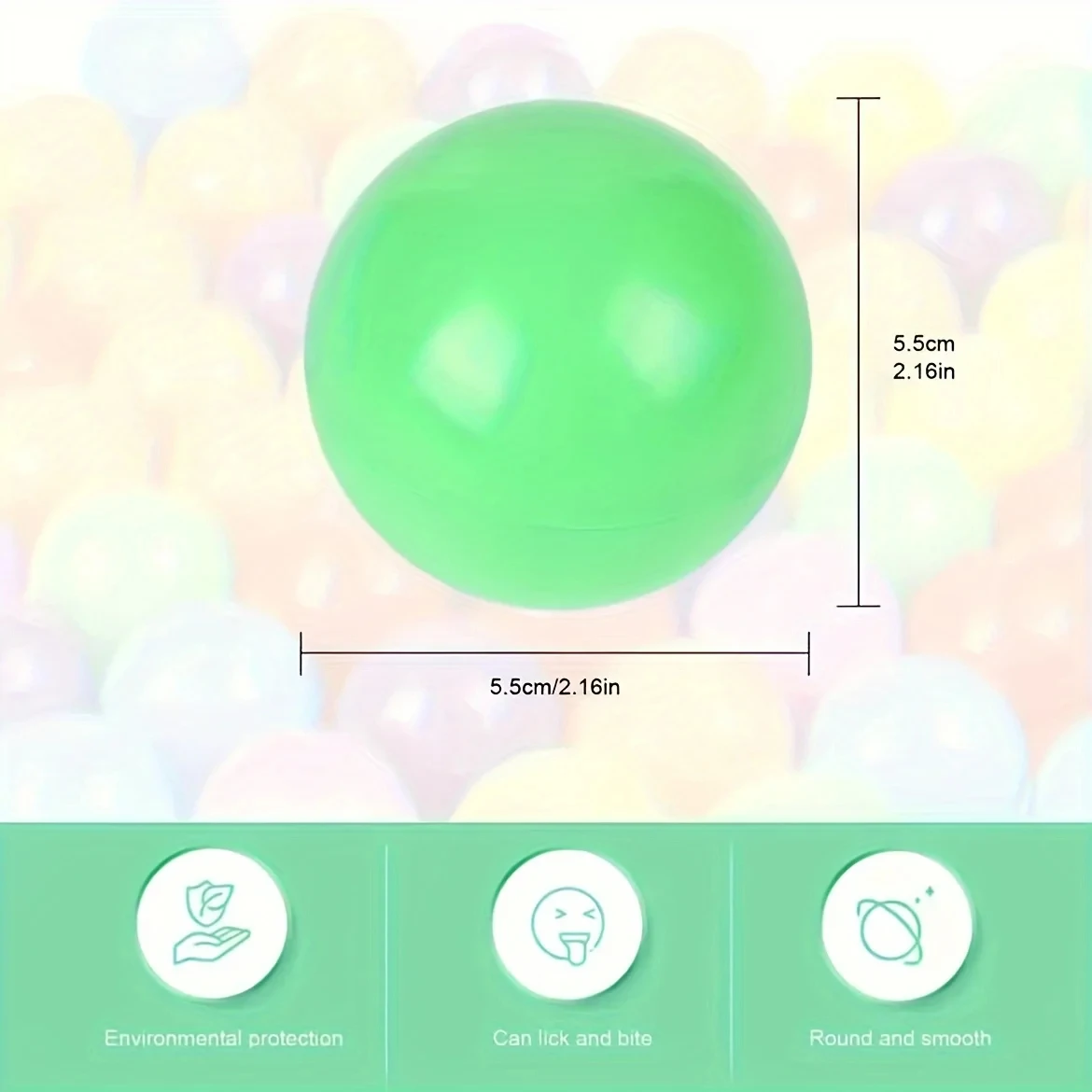 Ocean Ball Toys 50Pcs Soft Plastic Ball Pit Toys for Boys Eco-friendly Ball Pool Dia 5.5cm