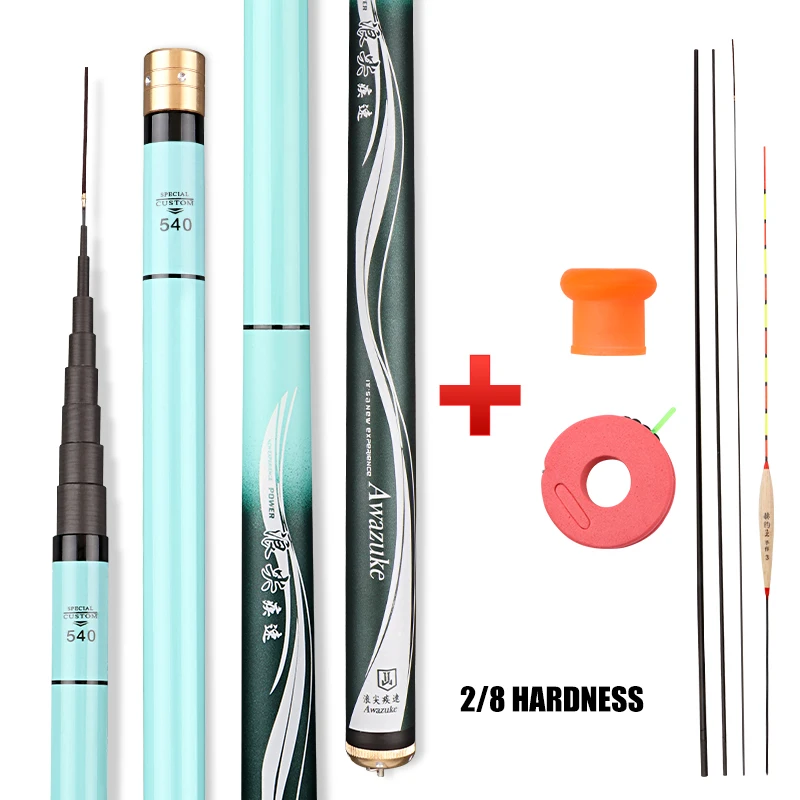 초보자 민물 스트림 낚싯대, 손 낚싯대, 풀 사이즈 휴대용 여행, 3M4M5M6M7M8M 텔레스코픽 라이트 하드 