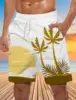 Hawaiian Coconut Tree Beach Shorts 3D Printing Summer Men's Casual Swimming Short High Elastic Quick Drying Pants Sport Pant 1