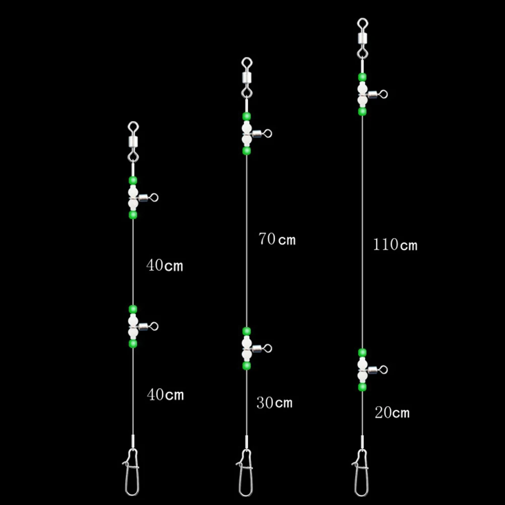 Night Glow Fishing Leaders with Swivels and Snaps for Saltwater Freshwater