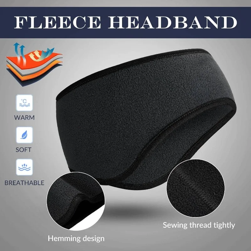 Winter Warm Headband Windproof Polar Fleece Ear Cover Running Skiing Sweatband Anti-cold Thermal Outdoor Sport Earmuffs Headwear