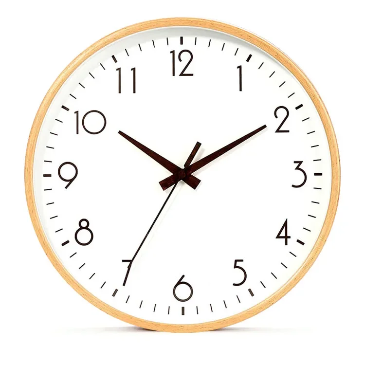 Round Wood Wall Clock Color:O;Sheet Size:14 inch
