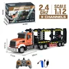 Electric remote control  trailer with lights and music double-decker transporter simulation container children's toy man 6