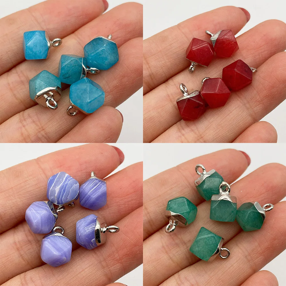 

Irregular-shaped Faceted Pendant Natural Stone Amethyst Agate 8x11mm Pendant Diy Jewelry Making Necklace Earrings Accessories