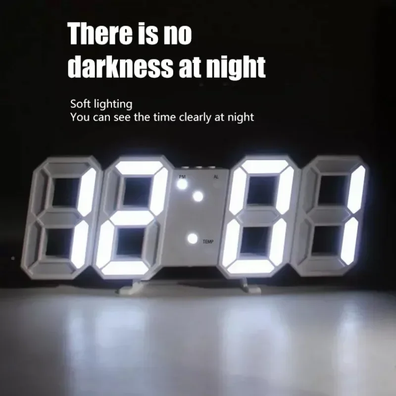 Large 3D LED Digital Clock Multifunctional Creative USB Plug-in Clock Home Decoration Desk Decor Table Alarm Clocks Garden Home 5