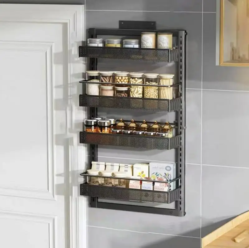 

Spices Rack Organizer Shelf Over Door Kitchen Storage Organization Non Punching Multifunctional For Jars Containers Bottles