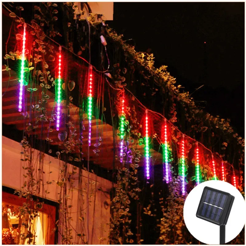 

Solar LED Meteor Shower Holiday String Light Waterproof Fairy Garden Decor Outdoor Street Garland Christmas Decoration Navidad