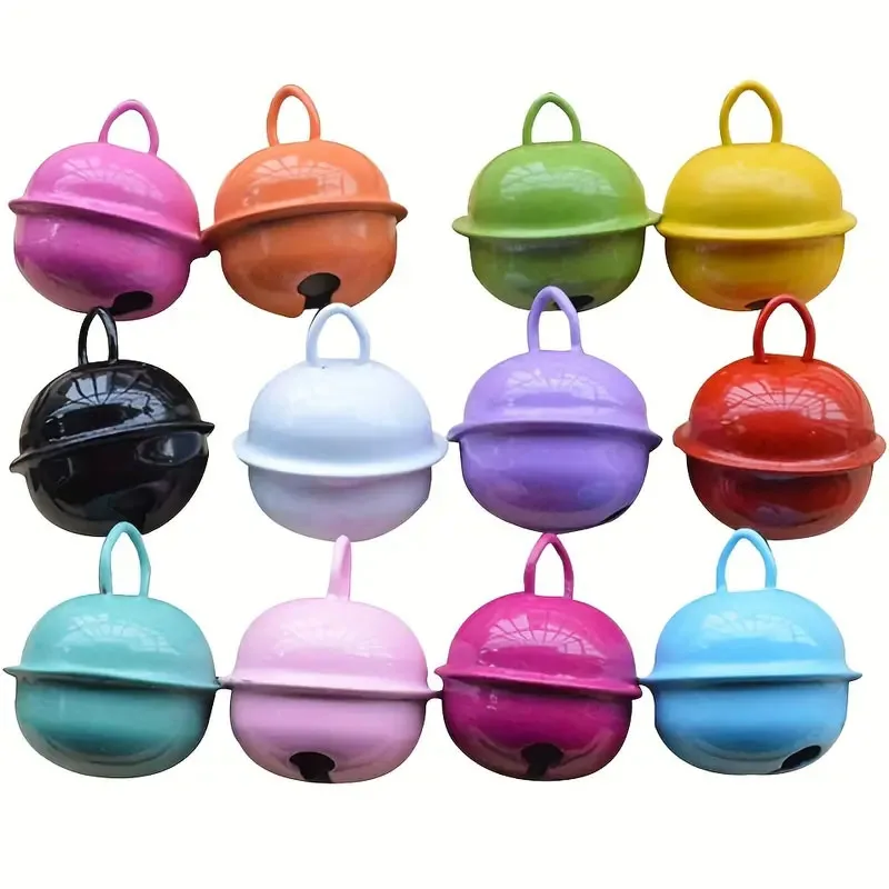 Christmas Decorations 10-50pcs 17mm Colorful Jingle Bells Iron Pendants Hanging Christmas Tree Ornaments Party DIY