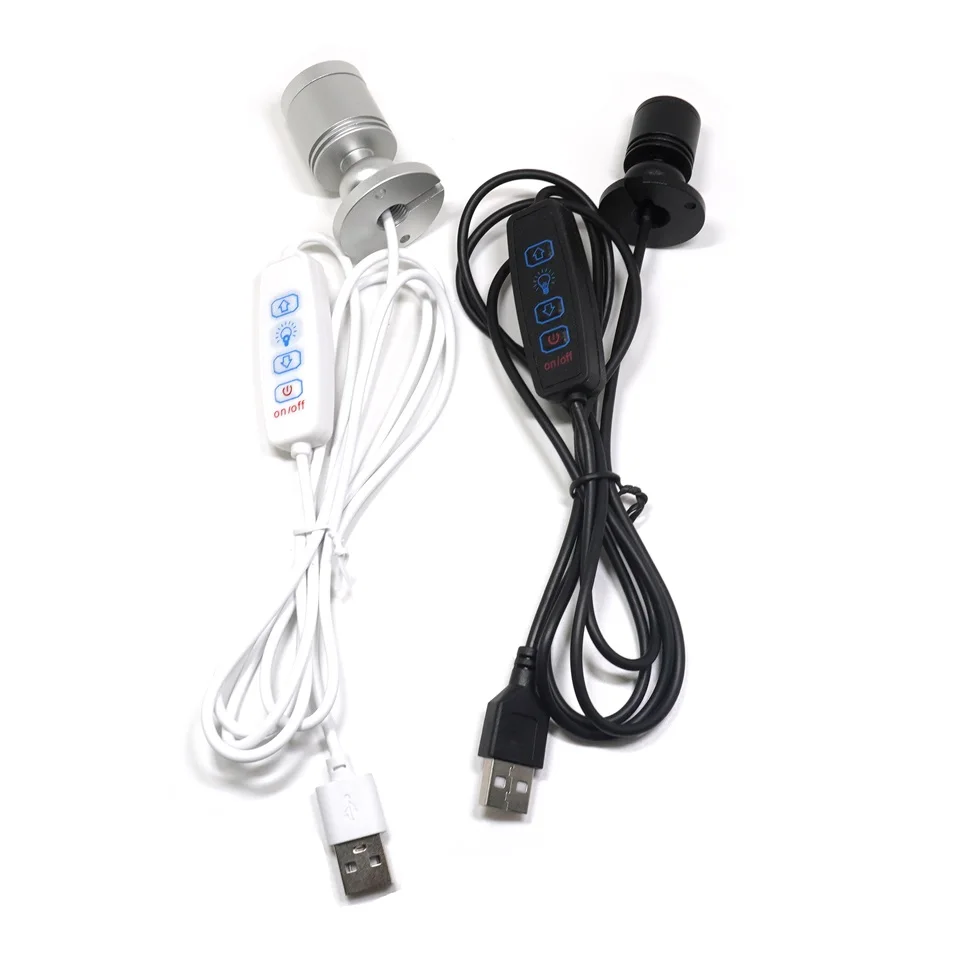 etrnLED USB Dimmable LED Adjustable Spotlight Dimmer Cable Mini Accent Light Painting Plant Jewelry Showcase Model Display Shelf 5