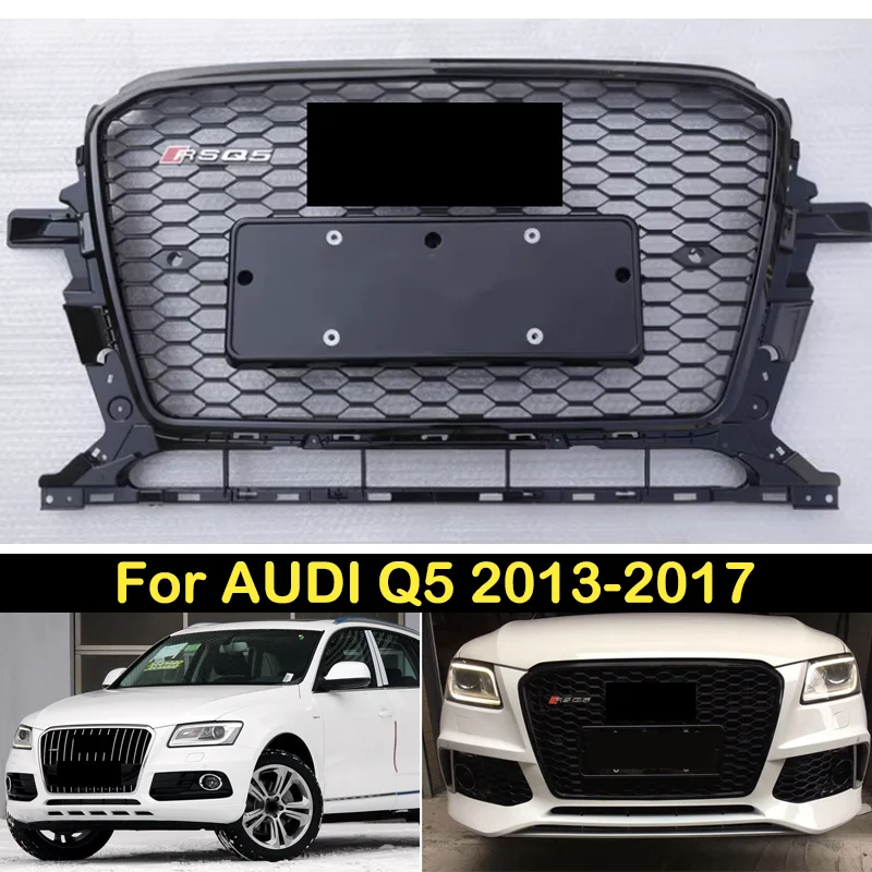 

DECHO Front Bumper Grill Mask Radiator Grille Medium net For AUDI Q5 2013 2014 2015 2016 2017 Racing Grills AUTO GRILLE