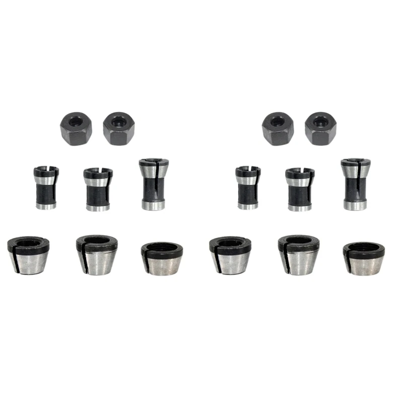 【NEW】16Pcs Router Collet Set Chuck Heads Adapter For Drills Engraving Trimming Carving Machine Electric Router Milling Cutter