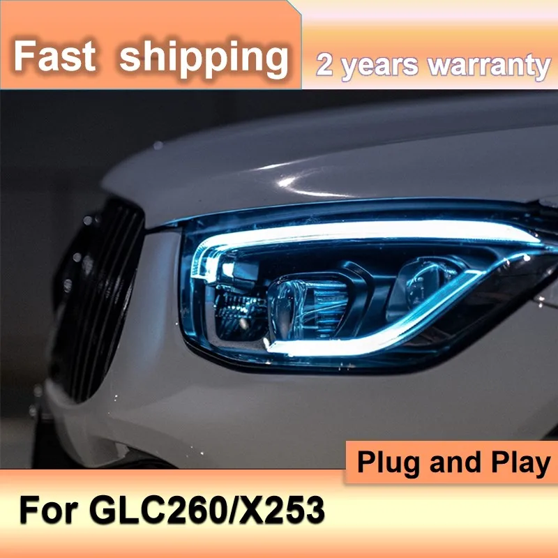

Car Styling for Mercedes GLC Headlight 2016-2019 Benz GLC 260 X253 Headlamp GLC300 LED DRL Turn Signal High Beam Projector Lens