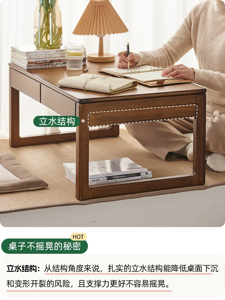 Mesa pequeña de estilo japonés para el hogar, Tatami Kang, cama baja de aprendizaje, mesa de centro, mesa de té para dormitorio