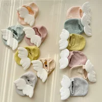 Baby Boys Angel Wing Socks Elastic Cotton Solid Color Newborn Socks Girls Spring Summer Anti-slip Floor Low-cut Socks for 0-3Yrs 1