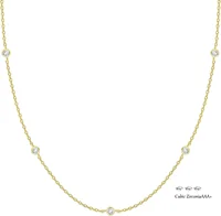 K Gold Plated Station Necklace Silver Plated Diamond Necklace For Women Simulated Diamond Necklaces Gift for Women CZ Chain