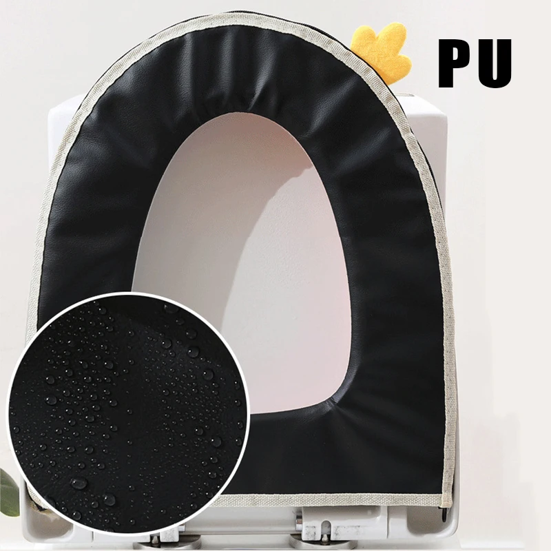 Winter Warm Toilet Seat Cover Cute Cartoon Toilet Seat Cushion Universal Waterproof Zipper Closestool Mat Bathroom Accessories 2