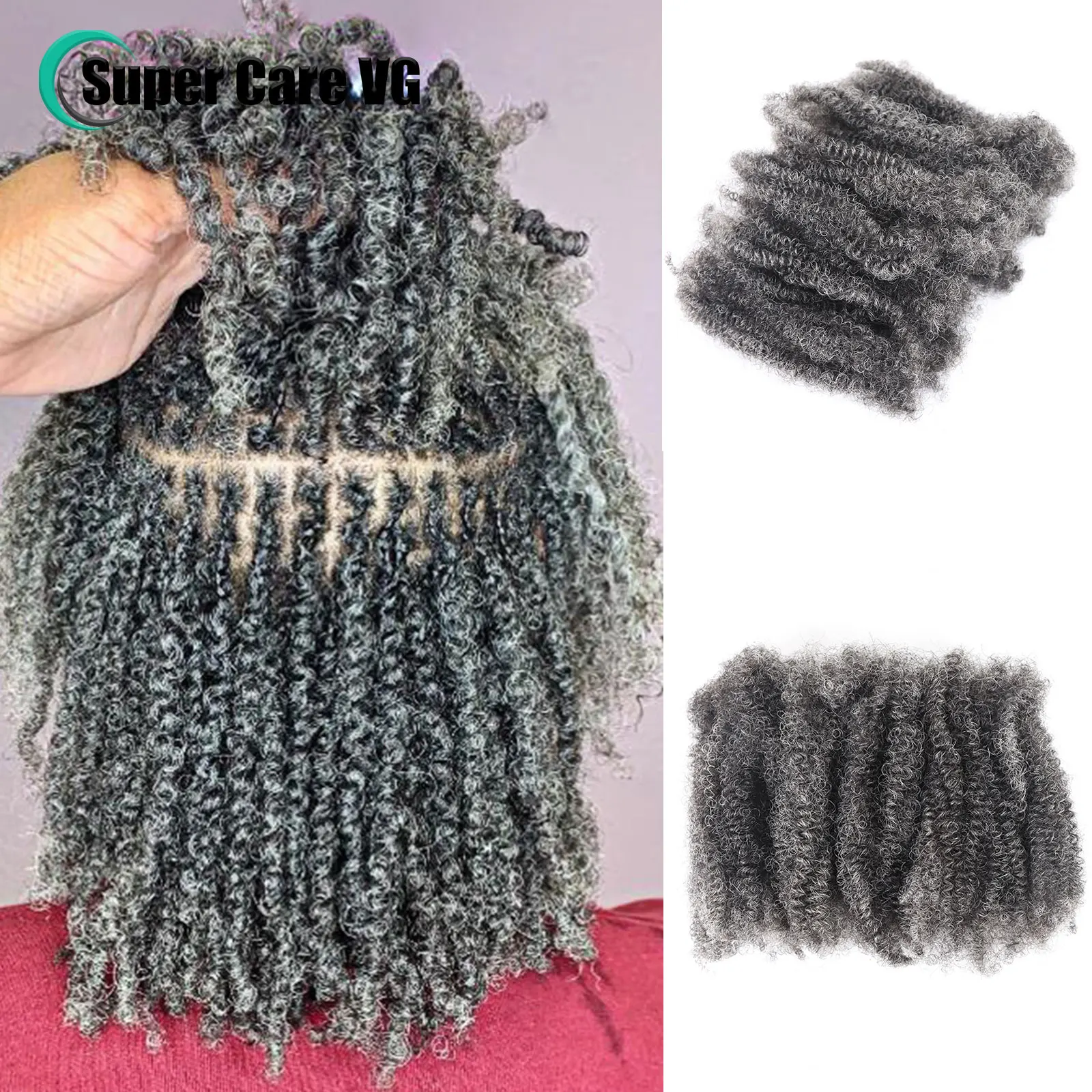 Mixed 50g Afro Kinky Curly Bulk Human Hair For Braiding Crochet Hair Raw Virgin Extensions Locks For Braids No Weft human hair extensions