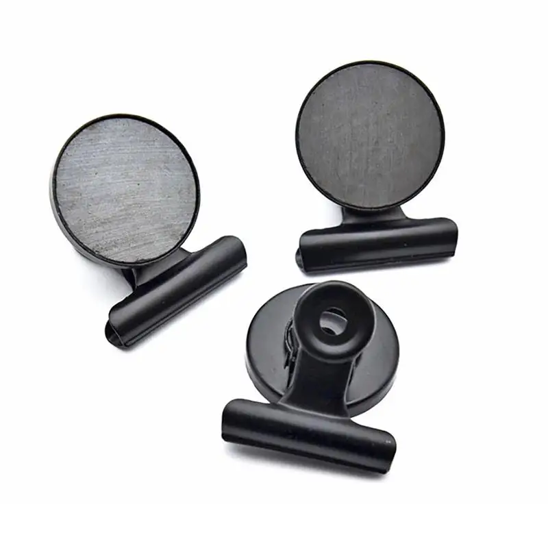 10Pcs Strong Neodymium Magnet Magnetic Clips Black Heavy Duty Fridge Magnet Clips Home Photo Displays Whiteboard Magnetic Clip