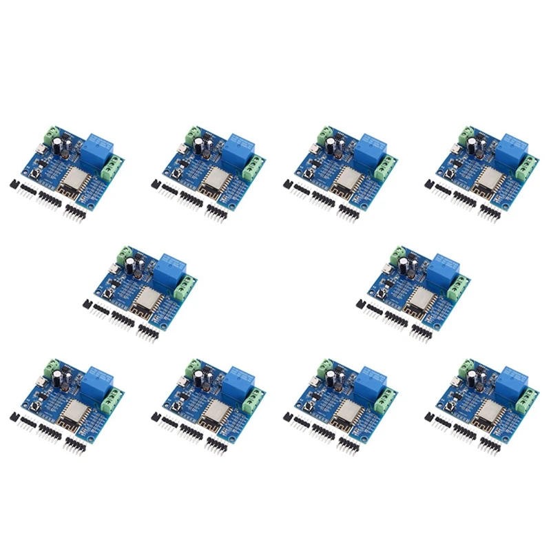 

Релейный модуль контроллера Wi-Fi 10X, 5 В, 8-80 В постоянного тока, ESP8266, модуль беспроводного контроллера, фотоэлемент управления для приложения IOT Smart Home