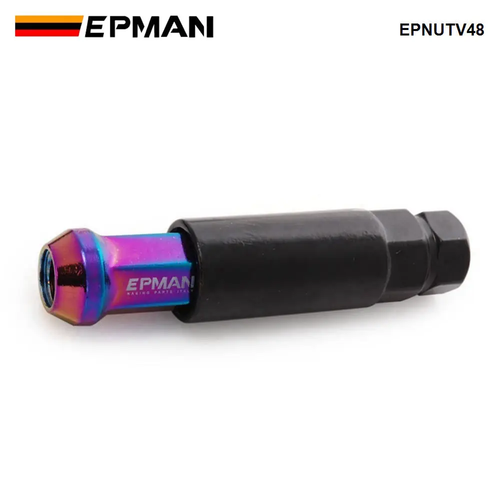 Wheel Lug Bolts 20PCS M12X1.25 Or M12X1.5 JDM V48 Auto Steel Acorn Rim Extended Open End Wheel Racing Lug Nuts With One Key EPNUTV48