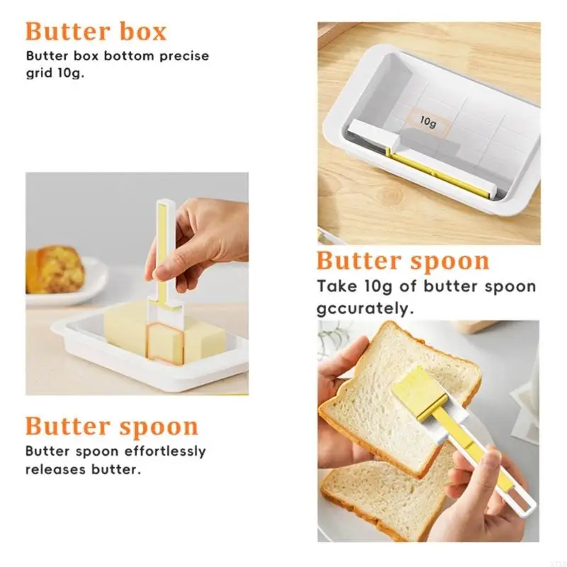X7XD Butter Dividing Storage Box with Lid Kitchen Storage Seal Butter Splitting Box Cheese for Fridge Countertops