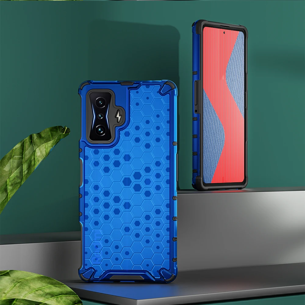 KEYSION ütésálló páncéltok POCO F4 GT F3 5G átlátszó méhsejt telefonhoz hátlap Xiaomi Redmi K50 Gaming K4 készülékhez_voghion.com