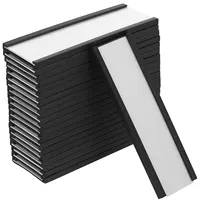 30 PCS White Board Sign Card Label Holder Data Portable Metallic Line 76x25mm Practical Compact Channel Magnetic Premium Man 2