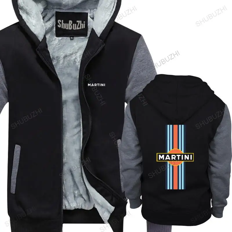 Homme Felpe Con Cappuccio In Cotone Cerniera Retro Martini Racinger Jacket Vintage Car Brand Winter Hoodie Warm Jacket